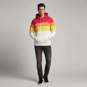 Marine Layer x Drop of Sunshine Hoodie Mens Size L‎ Color Block Pullover